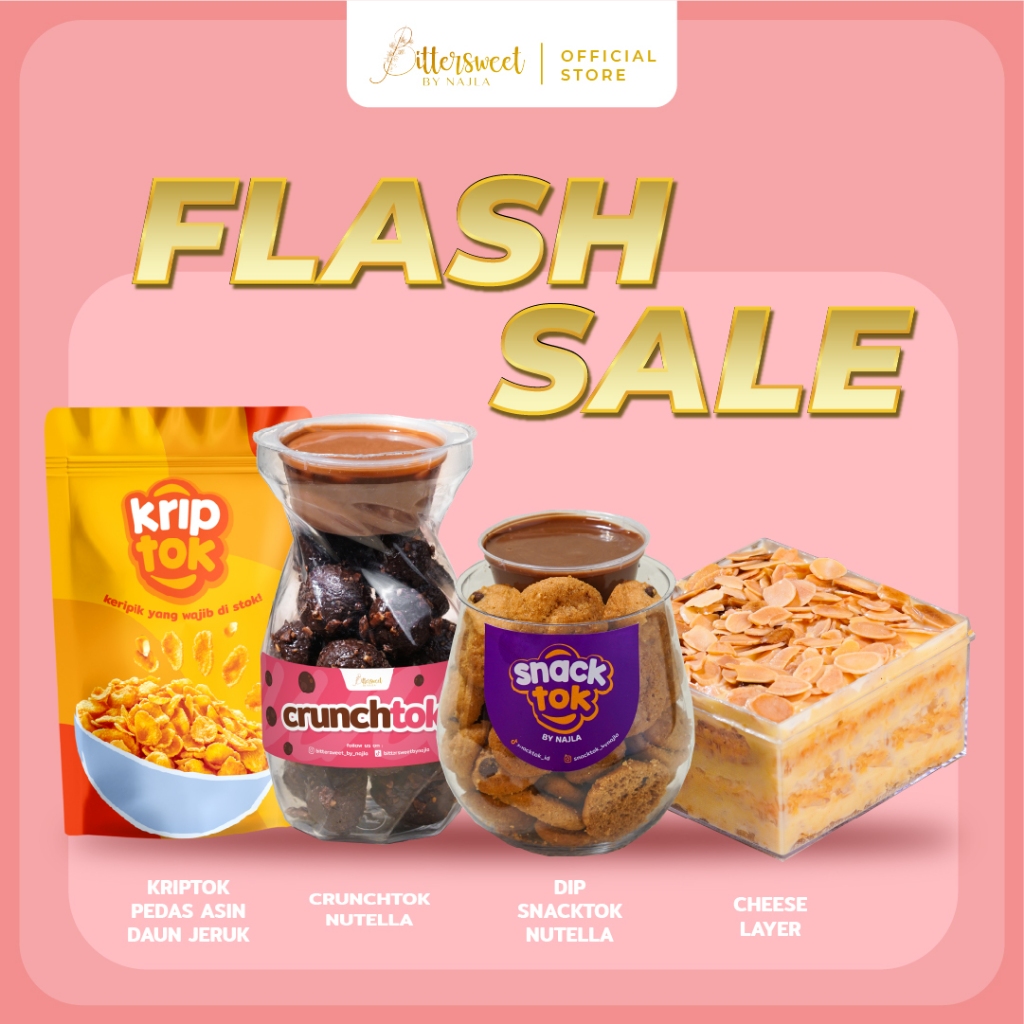 

[ FLASH SALE ] [ Free Crunchtok ] Dip Snacktok Nutella + Cheese Layer + Kriptok Pedes Asin Daun Jeruk [ Spesial Price ]