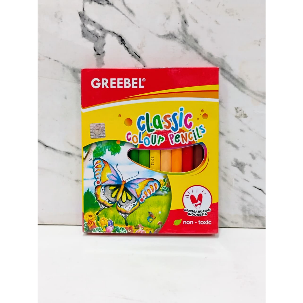 

Pensil warna greebel 12 warna clasic pendek