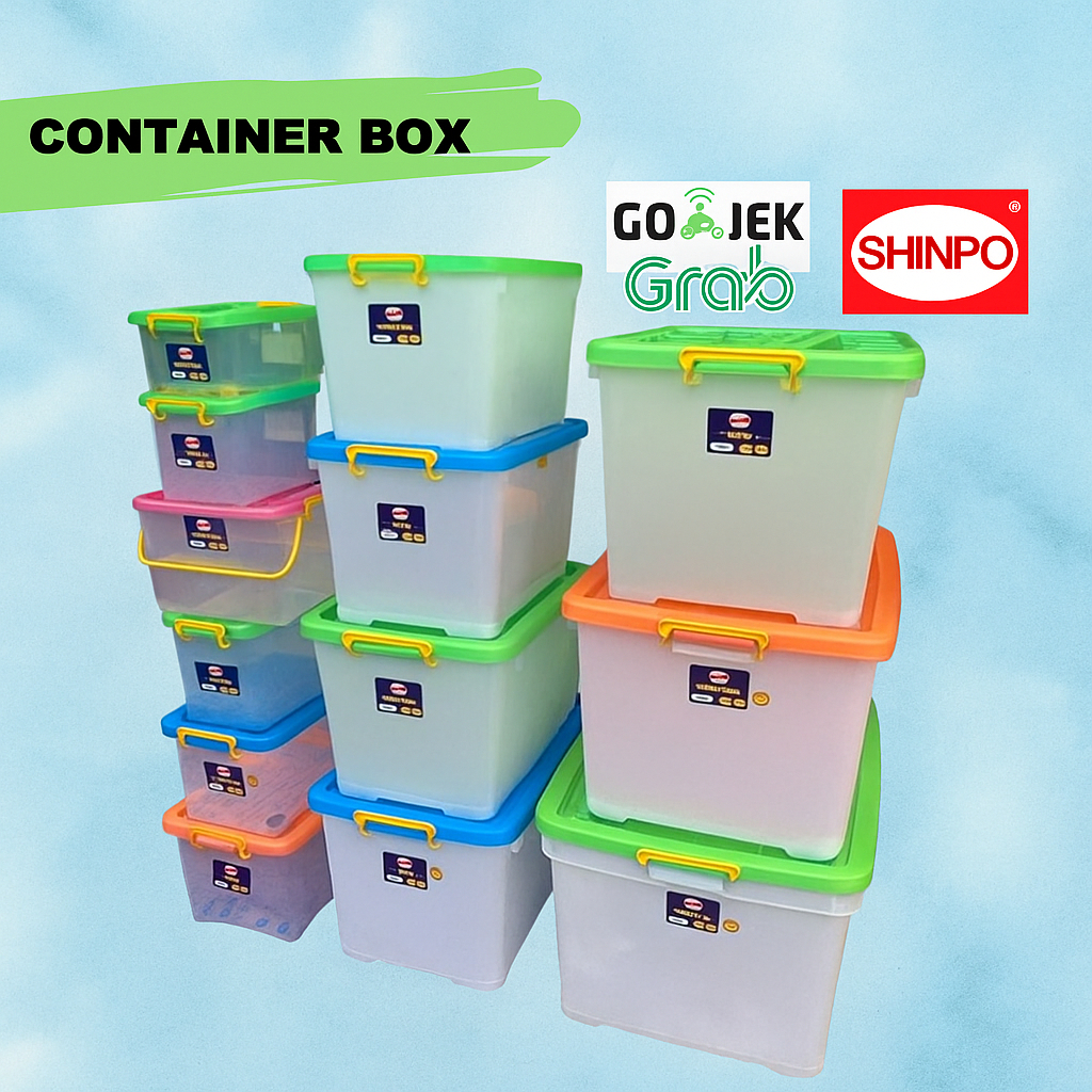 SHINPO Container Box 81015253045607095130150195 Liter Container Penyimpanan Wadah Penyimpanan Box Co