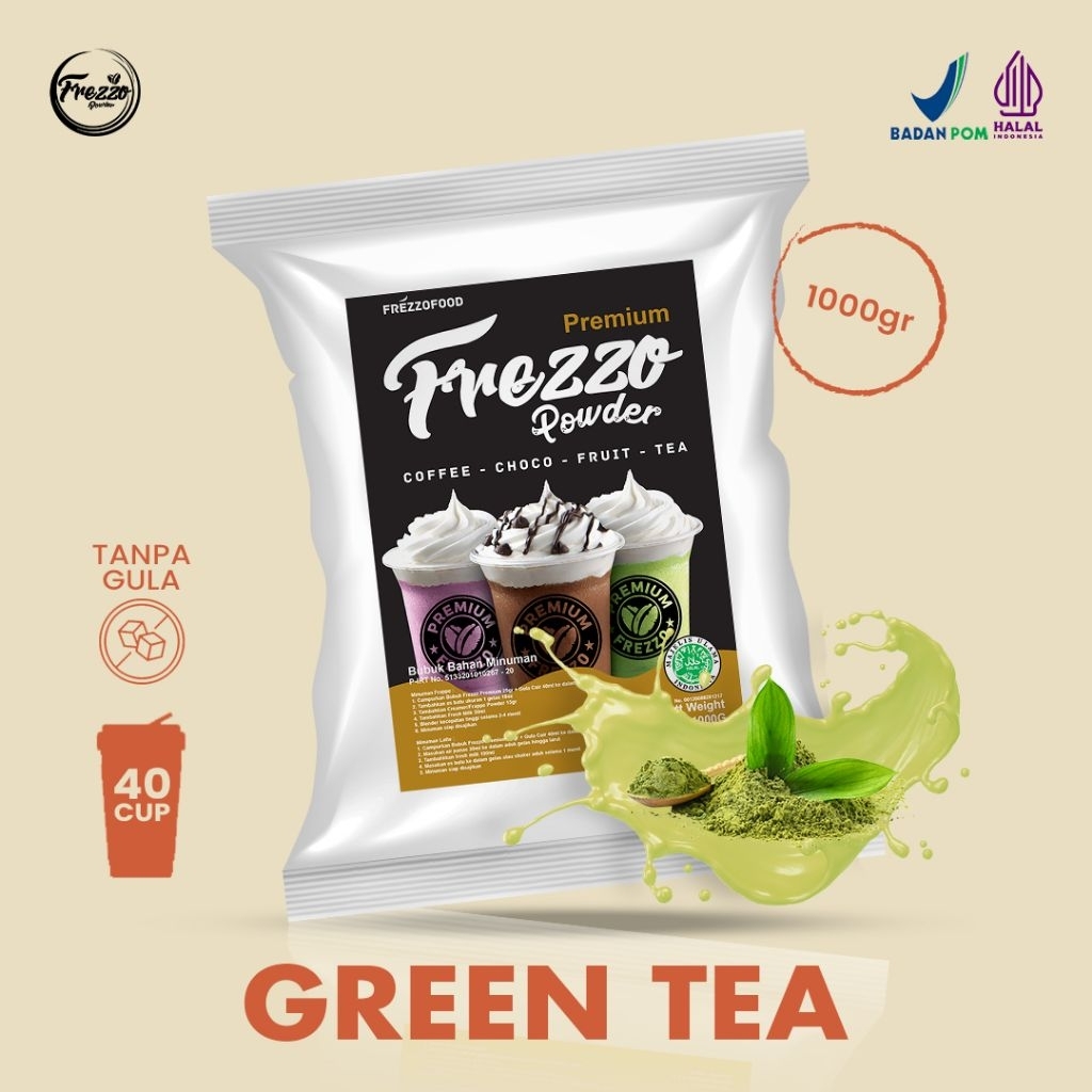 

Bubuk Minuman Rasa Greentea Premium Frezzo 1kg/ Minuman Murah dan Enak Frezzo Premium