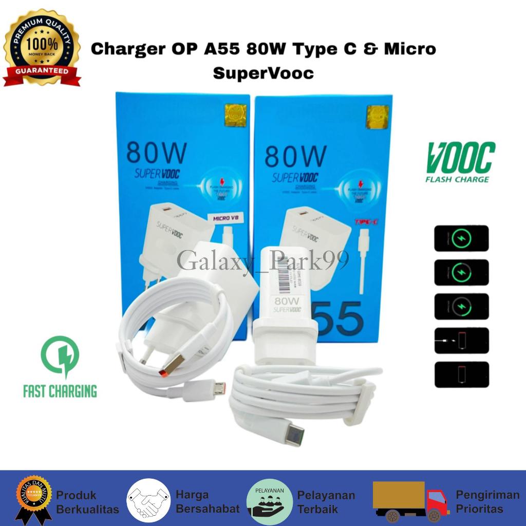 Charger Oppo A55 65watt Micro Dan Type C | Casan Oppo 65w Supervooc [GLX]
