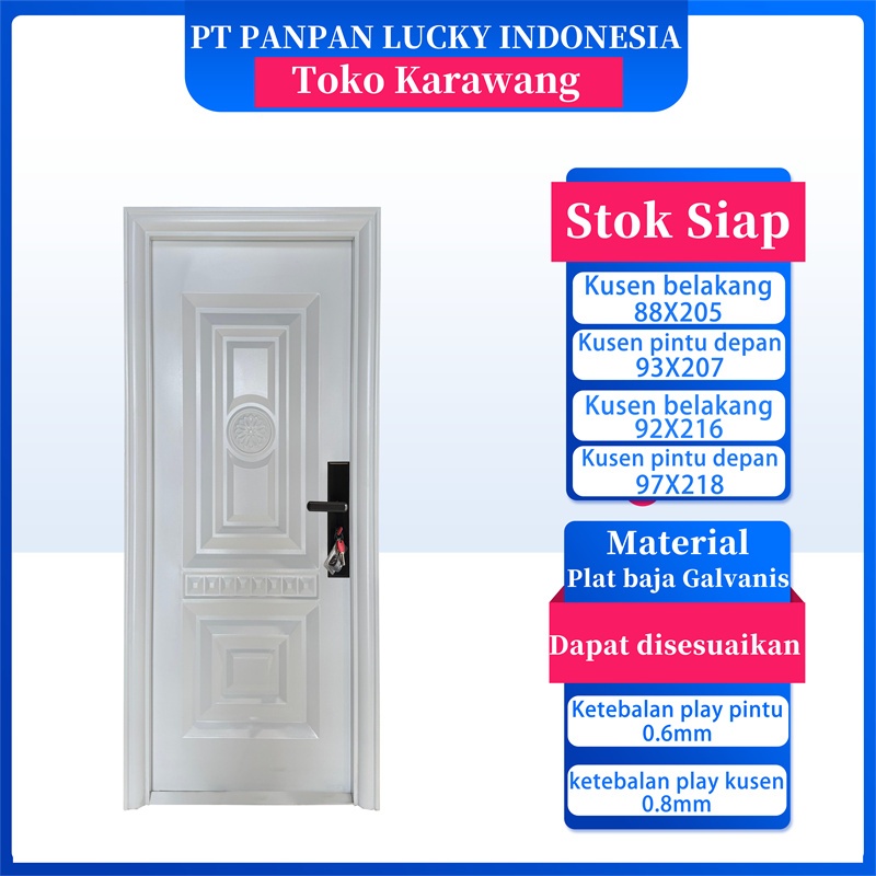 PANPAN - (LUXURY SINGLE PAN) Pintu Baja Single satu set Lengkap Berkualitas / Pintu Utama / Kamar / 