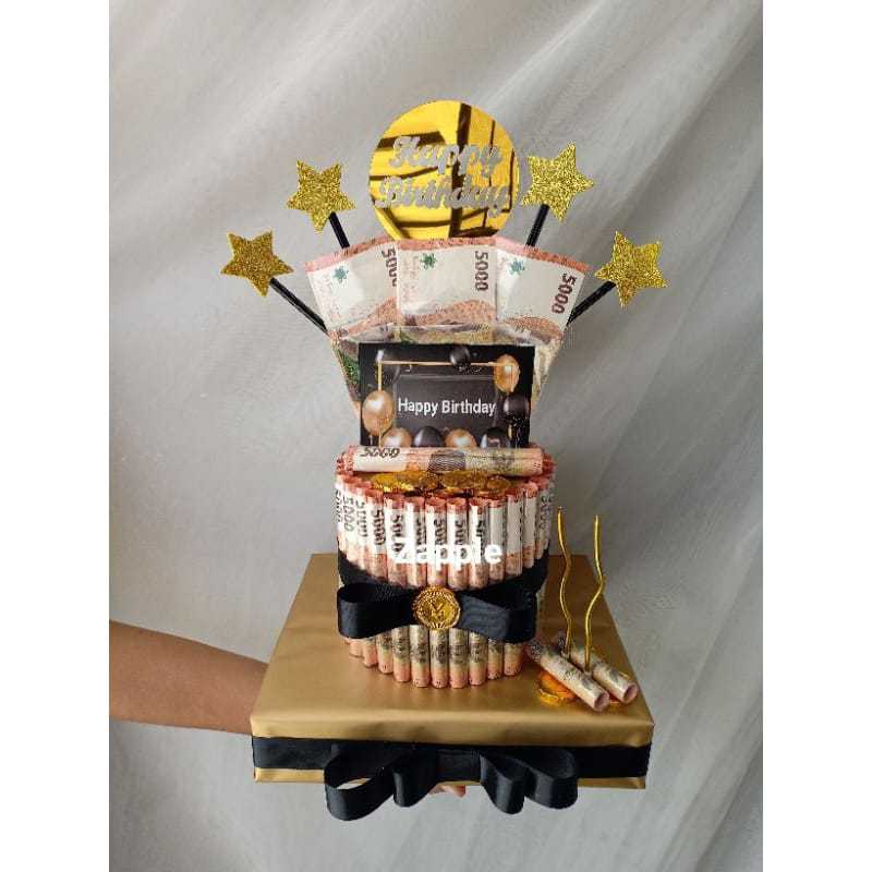 MONEY CAKE BUKET SILINDER UANG ASLI 5RB