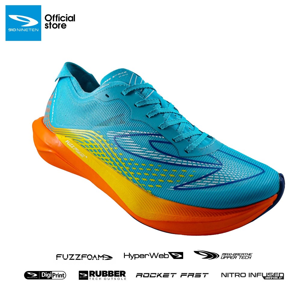 Sepatu Running Haze Strike Pro Biru/Cyan/Jingga