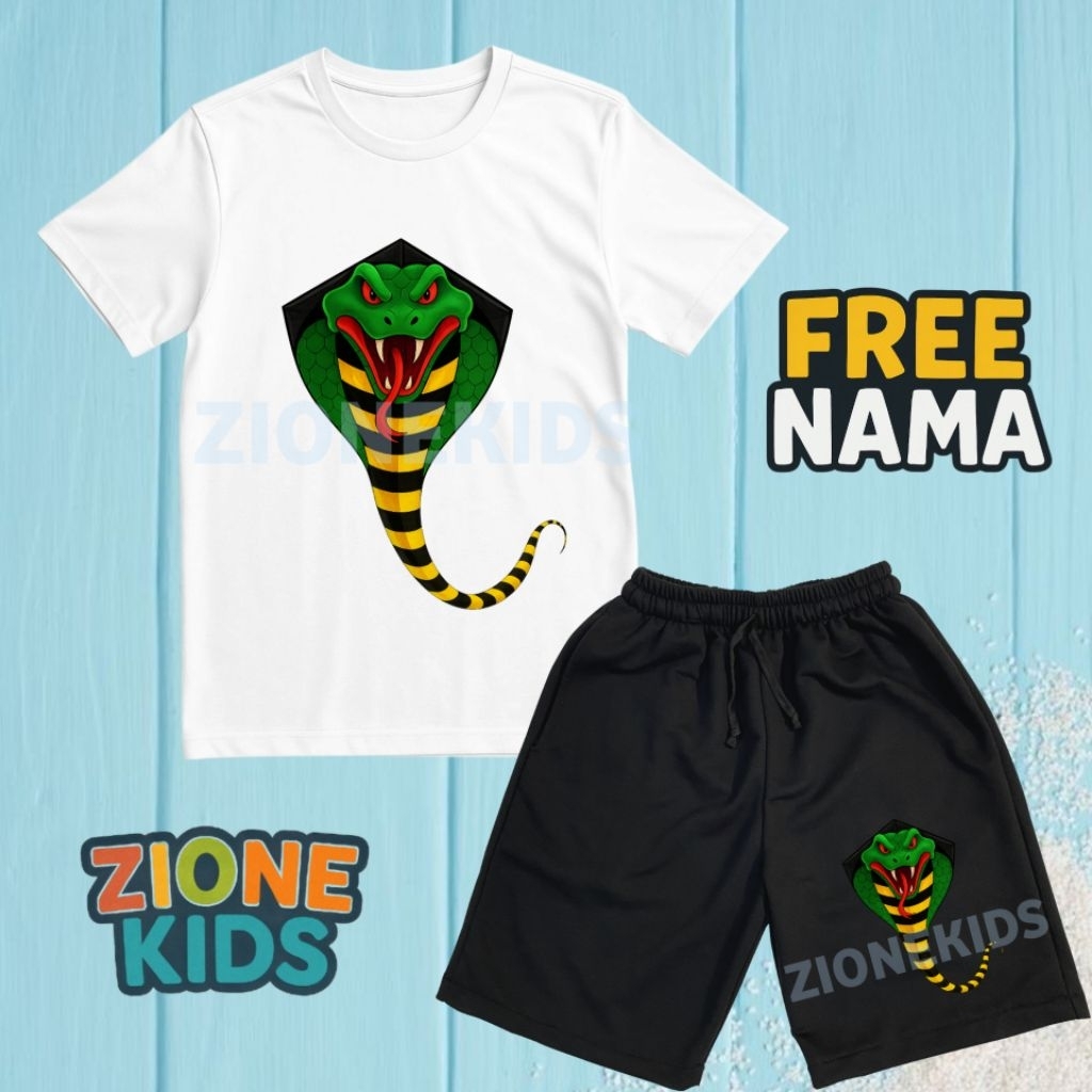 Stelan Baju Kaos dan Celana Anak Layangan Ular - Stelan Anak Layang Layang Ular Terbaru Gratis Nama