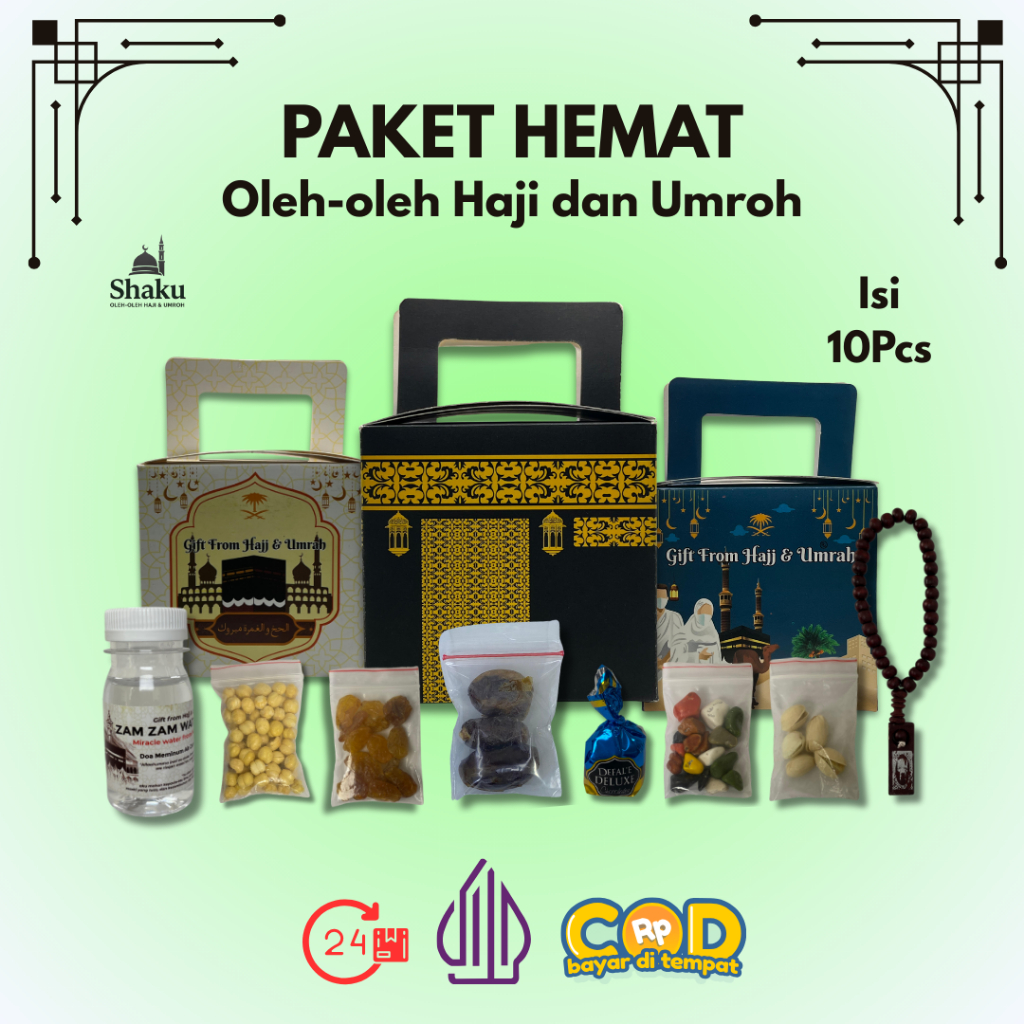 

Paket Hemat 10pcs Oleh-oleh Haji dan Umroh Paket 10