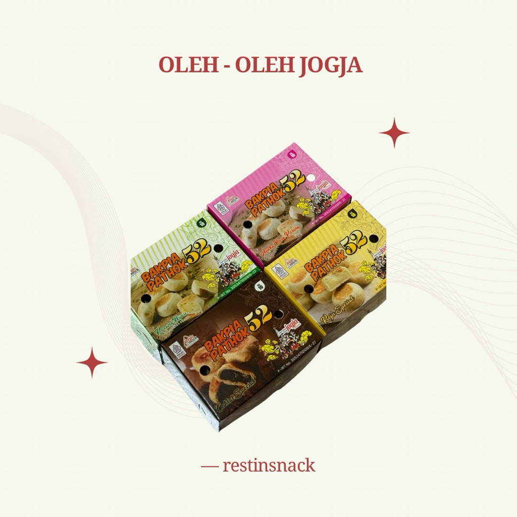 Bakpia Pathok 52 Kering Isi 10 Aneka rasa/Keju/Coklat/Kacang hijau