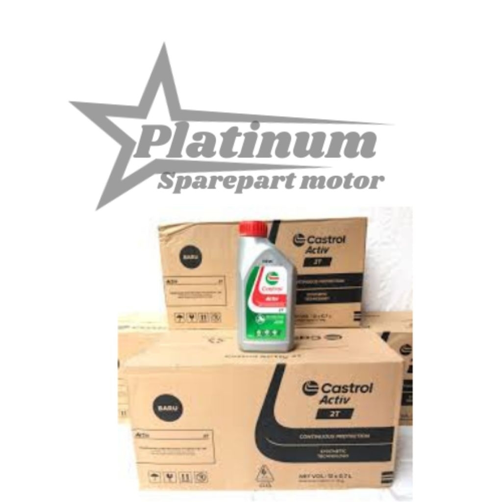 OLi samping castrol activ 2T low smoke kemasan 700ml 1dus isi 12botol