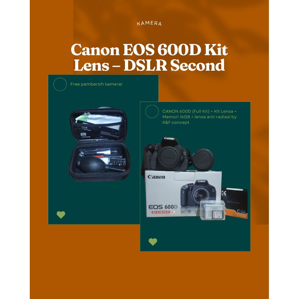 Kamera Canon EOS 600D Kit Lens – DSLR Second