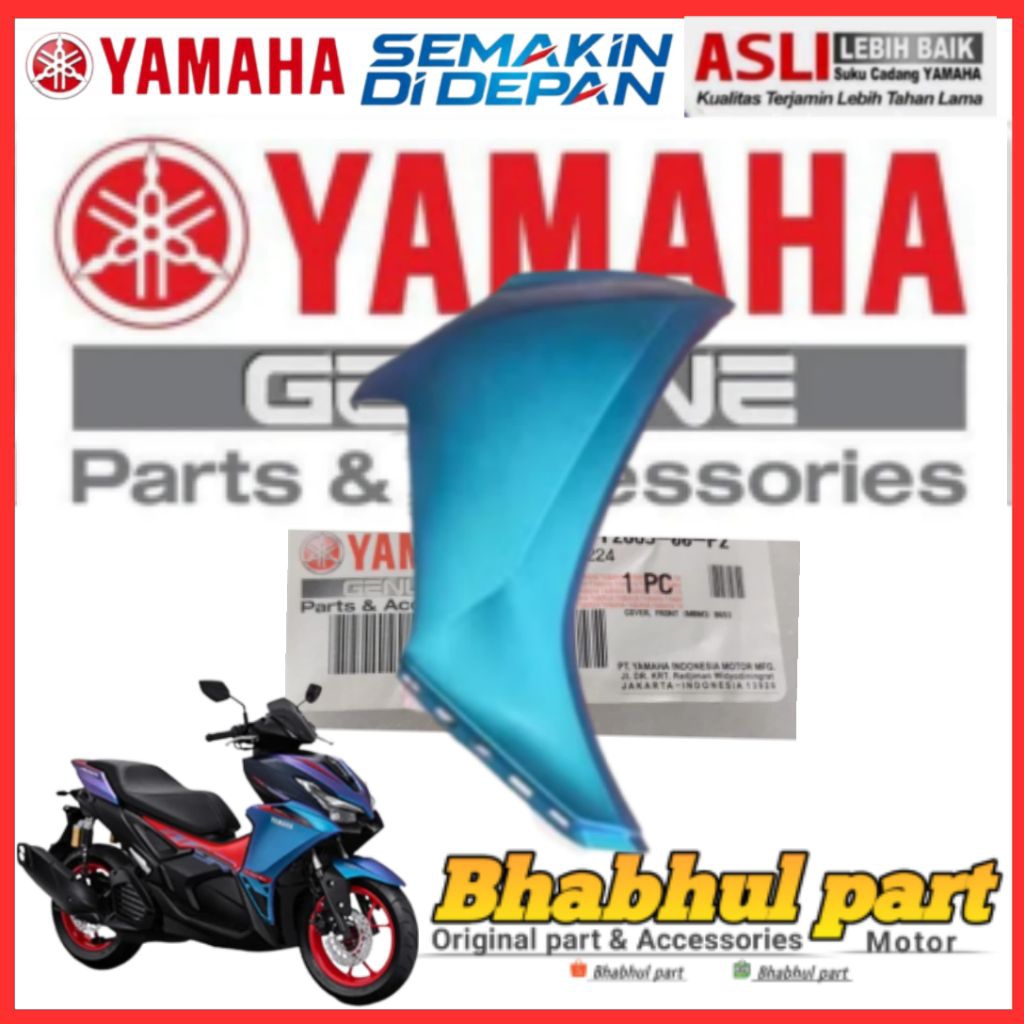PANEL 2 SAYAP BODY DEPAN NEW AEROX ALPHA 155 KANAN BIRU CYBER CITY BWP-F835V-00-P1 ORIGINAL YGP