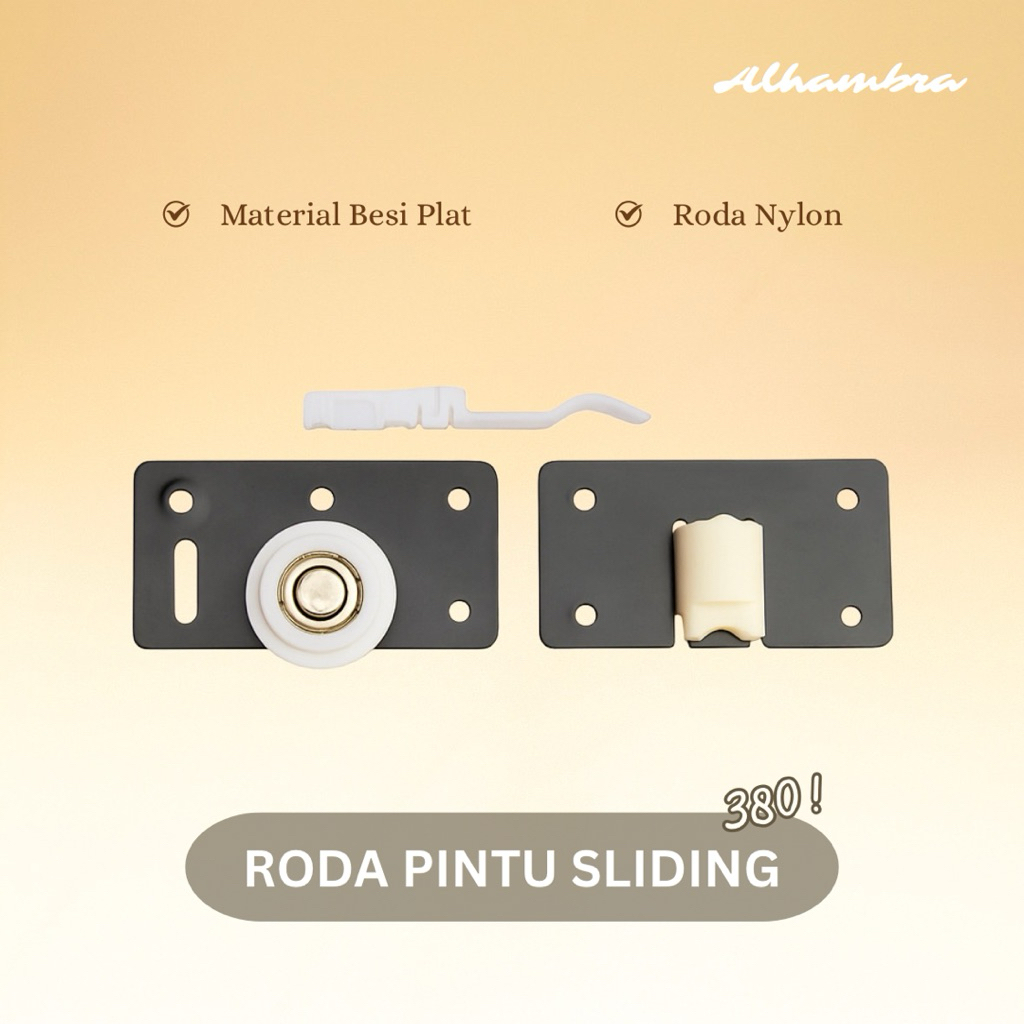Roda Pintu Lemari Geser , Roda Rel Lemari Sliding - 380 [1 Set]