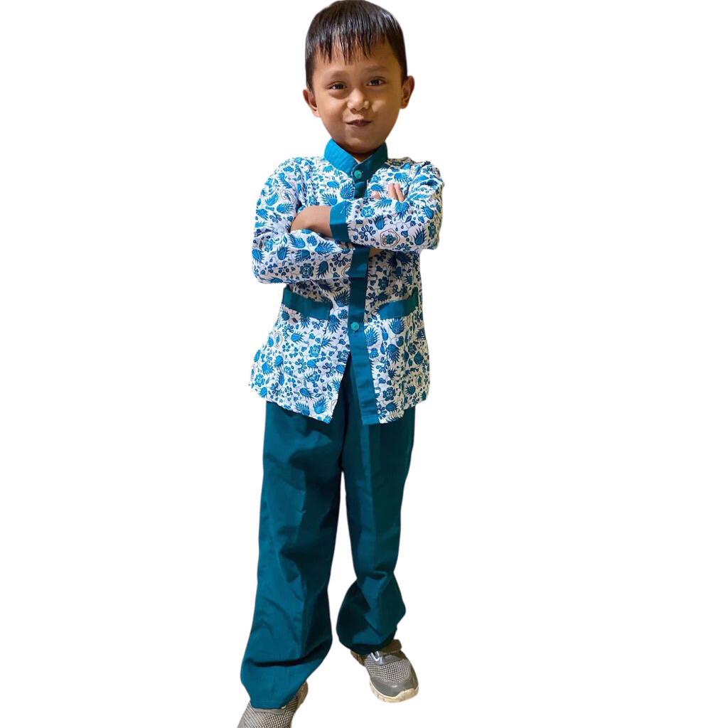 baju batik TK atasankemeja seragam sekolah paud nasional set celana