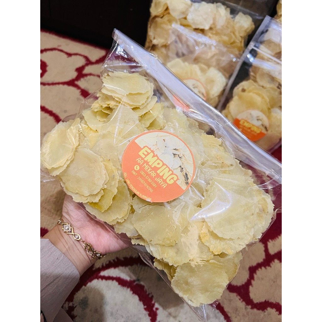 Emping melinjo mentah Merk AA Mekar Jaya Asli kuningan 250gram seperempat murah