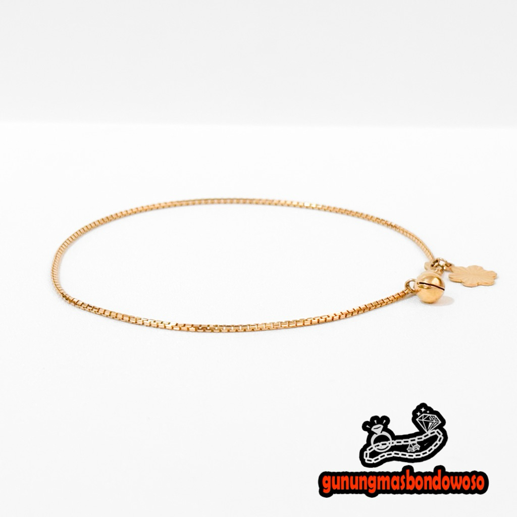 Gelang kaki italy emas asli kadar 420 9k berat 3.060gr 24cm