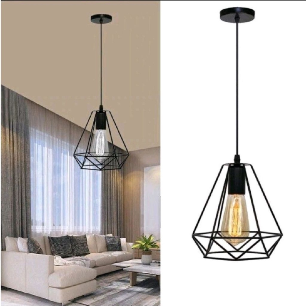 kap lampu gantung diamond