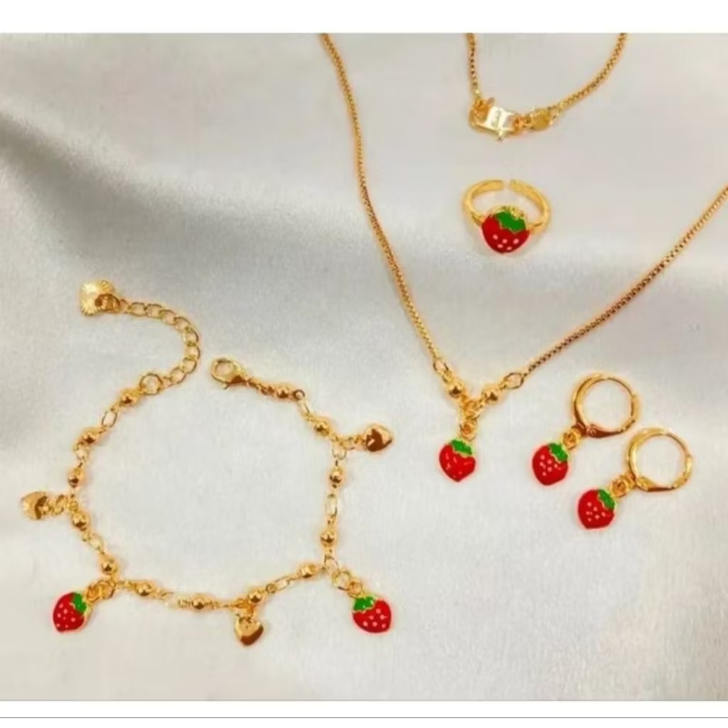 SET ANAK STRAWBERRY GOLD PERHIASAN ANAK EMAS 1 GRAM