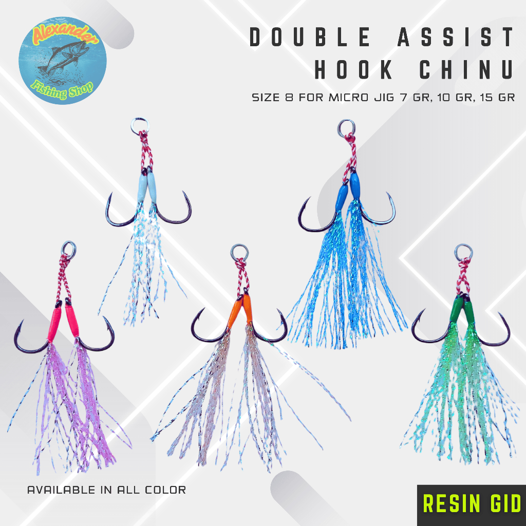 Assist Hook | Double Assist Hook | Assist Hook Chinu | Assist Hook GID | Hook No.8 untuk Jig 7-15 gr