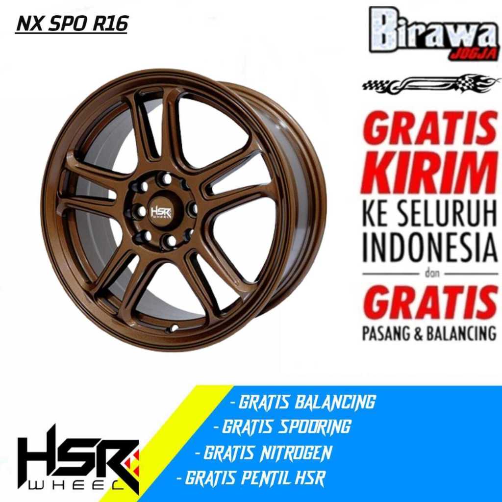 Velg Mobil ORI HSR Type NX SPO R16 Baut 4x100-4x114 lebar 7 et 42 mobil Ayla Brio Mobilio avanza dll