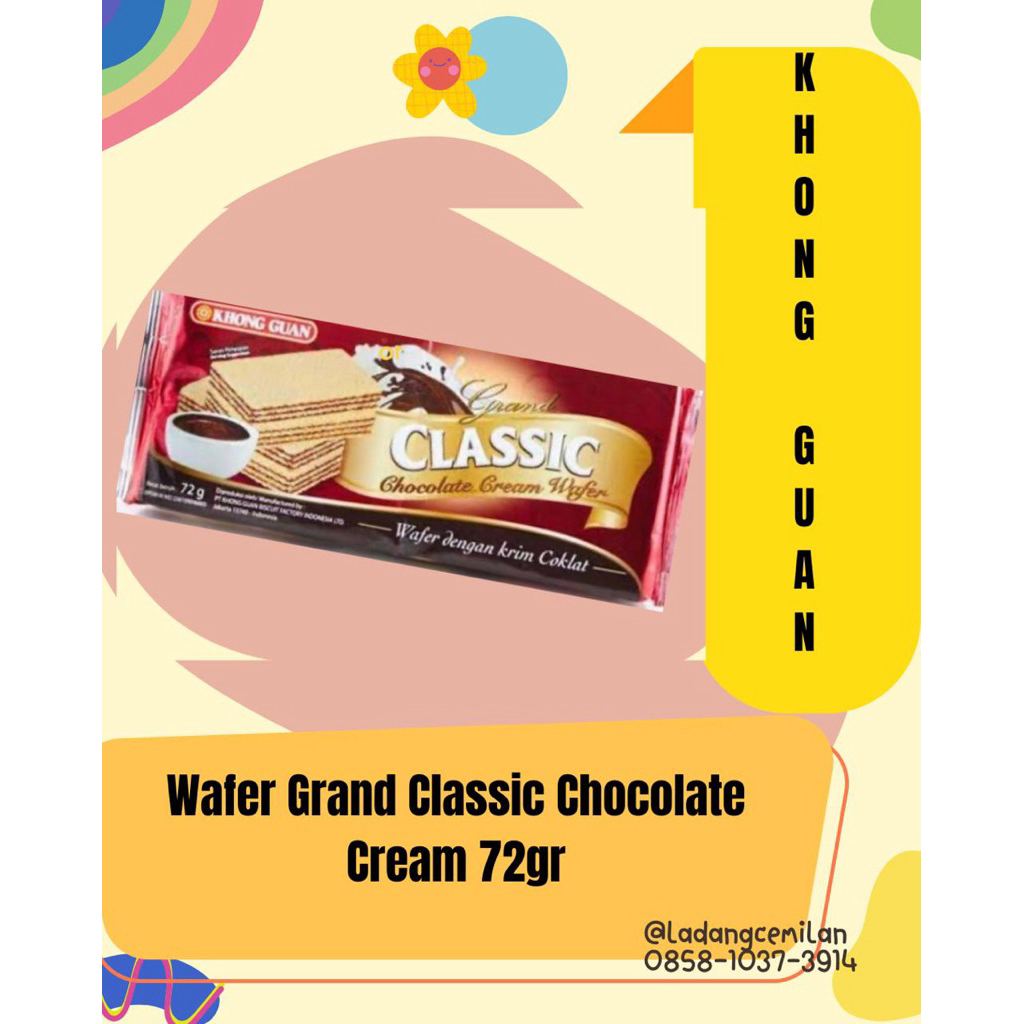Wafer Khong Guan Grand Classic Chocolate Cream 72gr