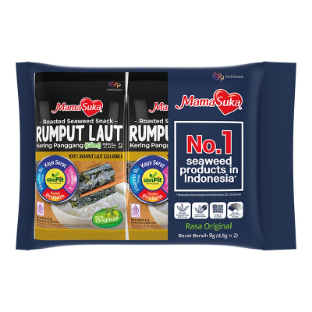

Rumput laut Rasa Original Mamasuka 1 pak isi 2 pcs