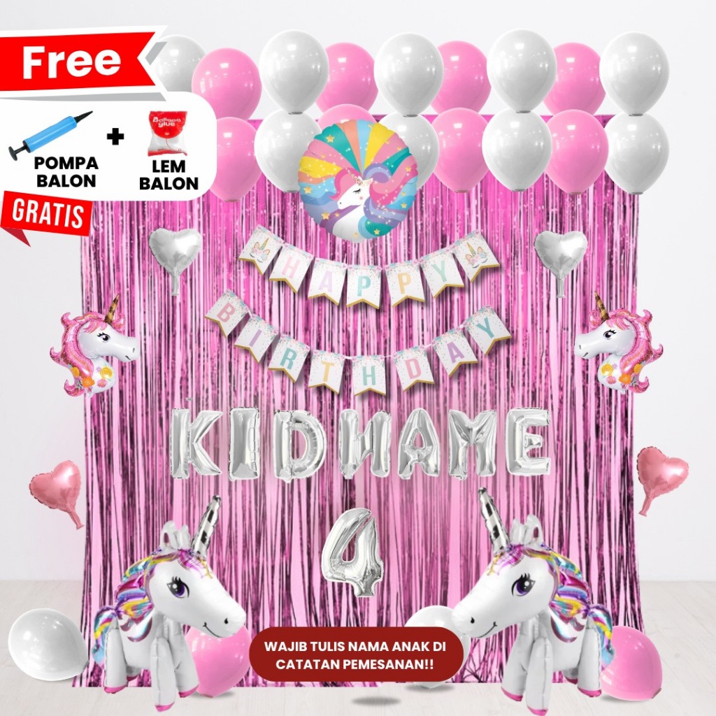 UNICORN/KUDA PONI SET DEKOR ULANG TAHUN ANAK/ DEKORASI ULTAH ANAK
