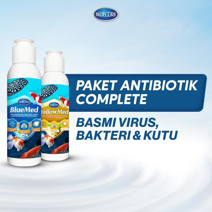 Bluecore Paket Antibiotik Basmi Virus, Bakteri Dan Kutu Pada Ikan Yang Mengandung Methylene Blue Dan