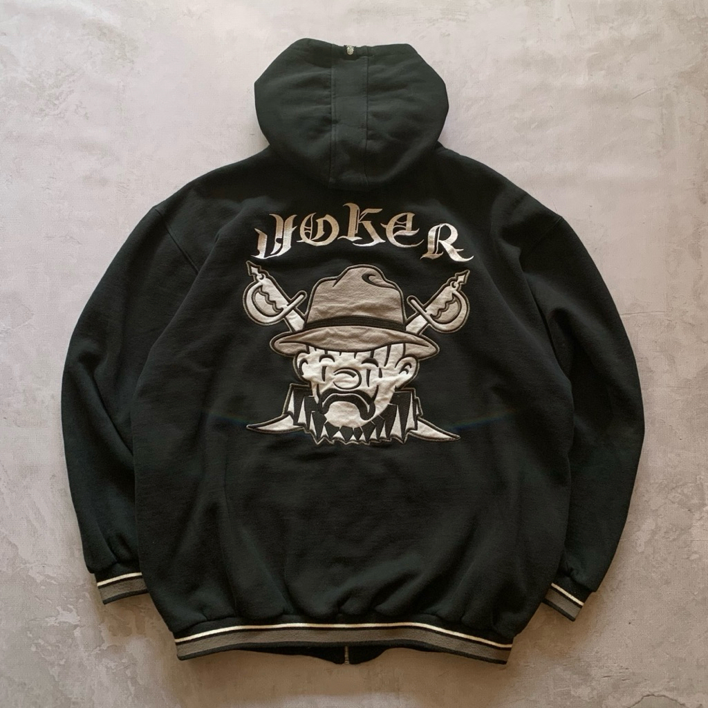 Joker Brand Embroidery Zip Hoodie