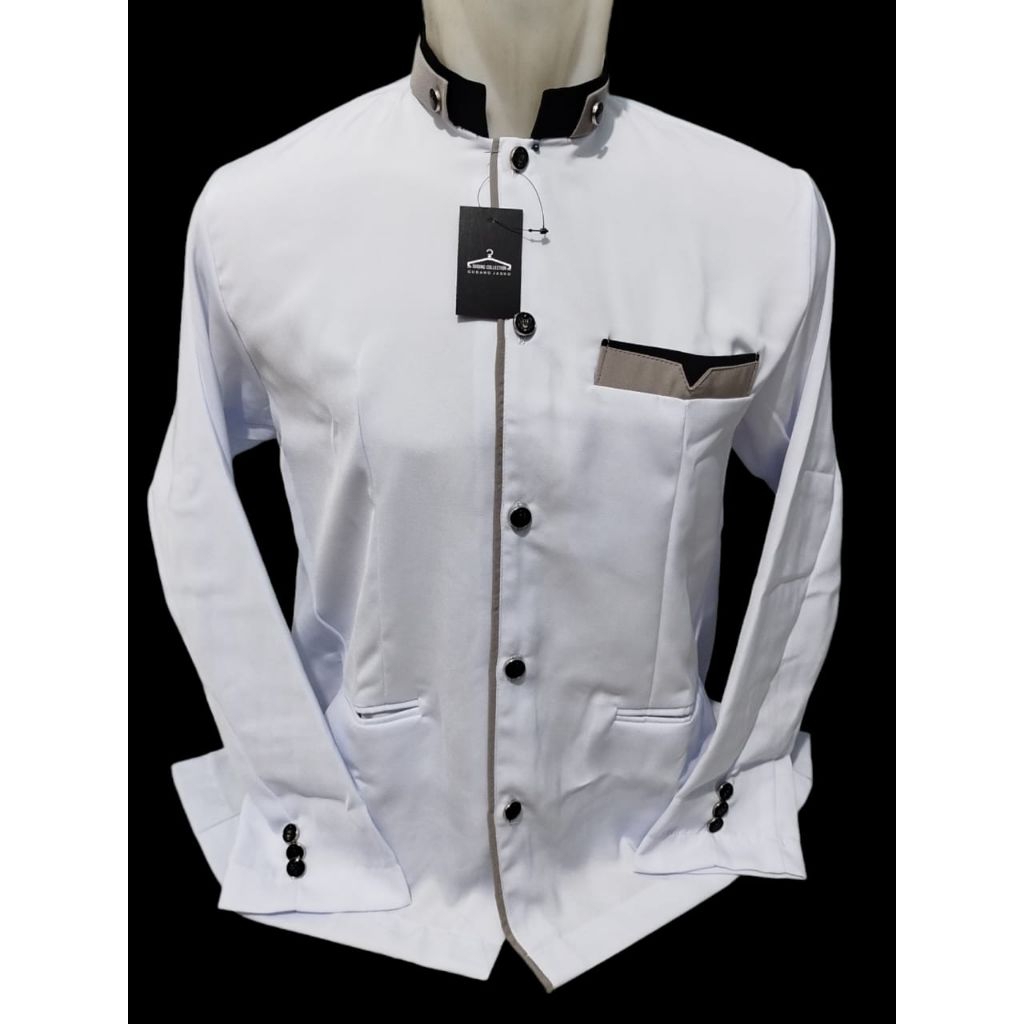 Jasko Lis Polos Jas Koko Motip Plat Bahan Tebal Dan Lembut Fashion Muslim/ Pakian Muslim Pria