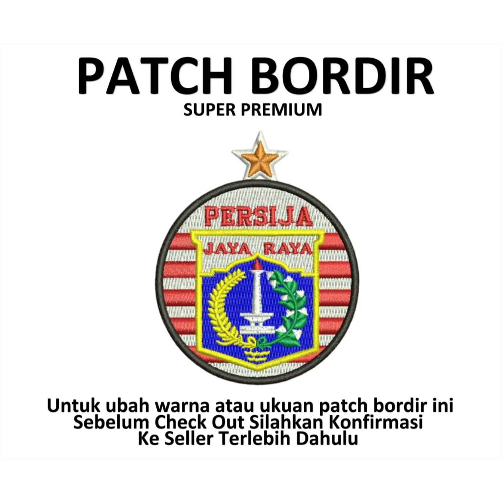PERSIJA JAKARTA LOGO A-A482 PATCH BORDIR LOGO EMBLEM EMBROIDERY RBC