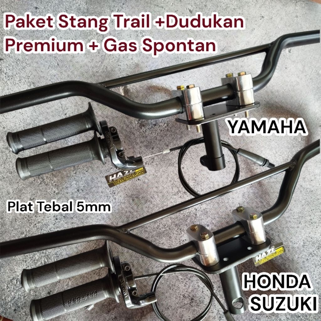 Paket Stang Trail Modifikasi Stang Trail Palang + Dudukan Stang ts Trail pnp Bebek Matic Honda Yamah