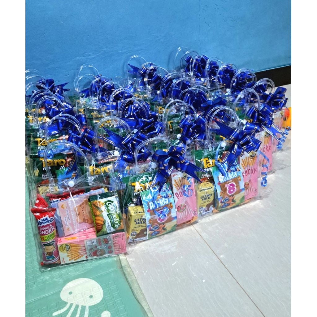 Paket snack ulang tahun tas mika - varian biru