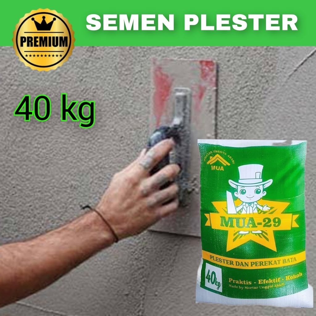 Semen instan mortar  PLESTER dinding atau perata lantai 40 kg MUA / anti retak / premium / ECERAN KH