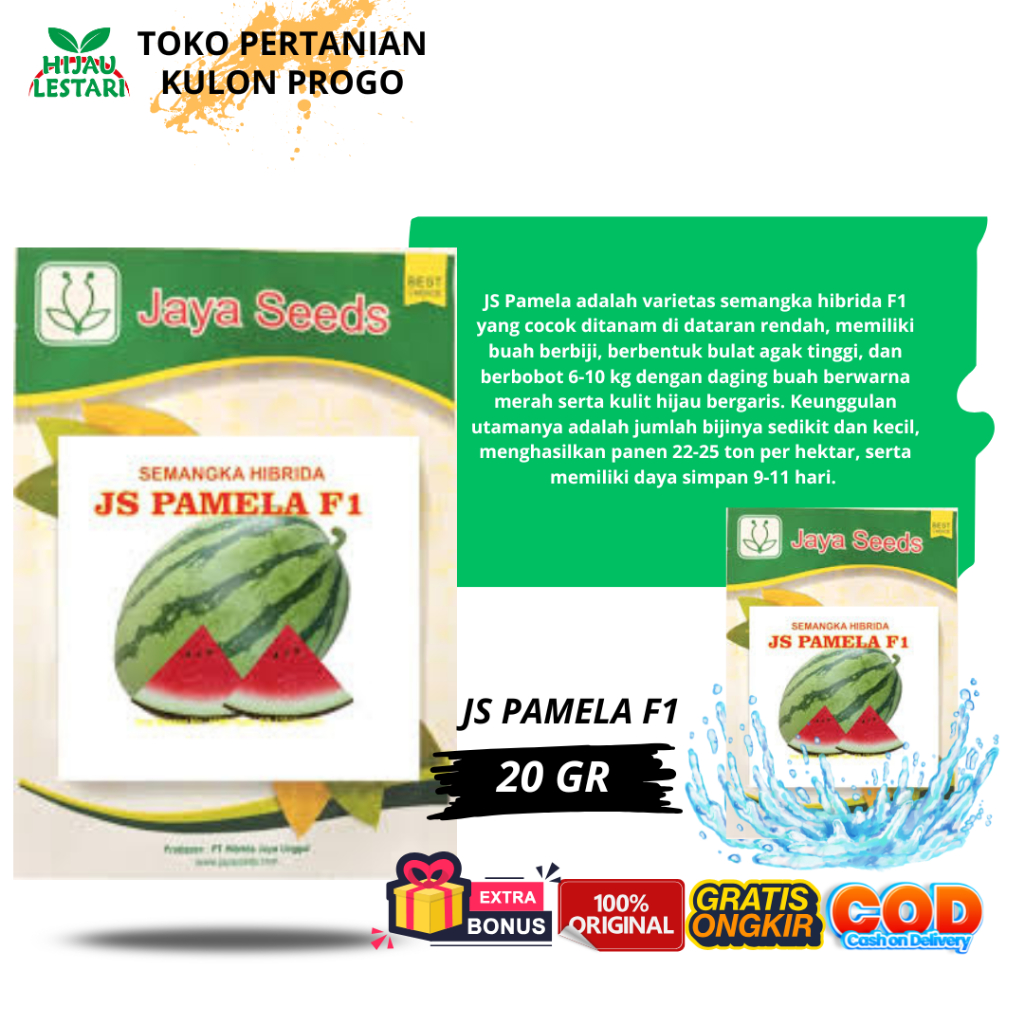 

NEW JS PAMELA F1 20gr DAN TM UNIVERSE ORIGINAL - Benih biji bibit semangka hibrida merah manis segar JUMBO BOSSKU