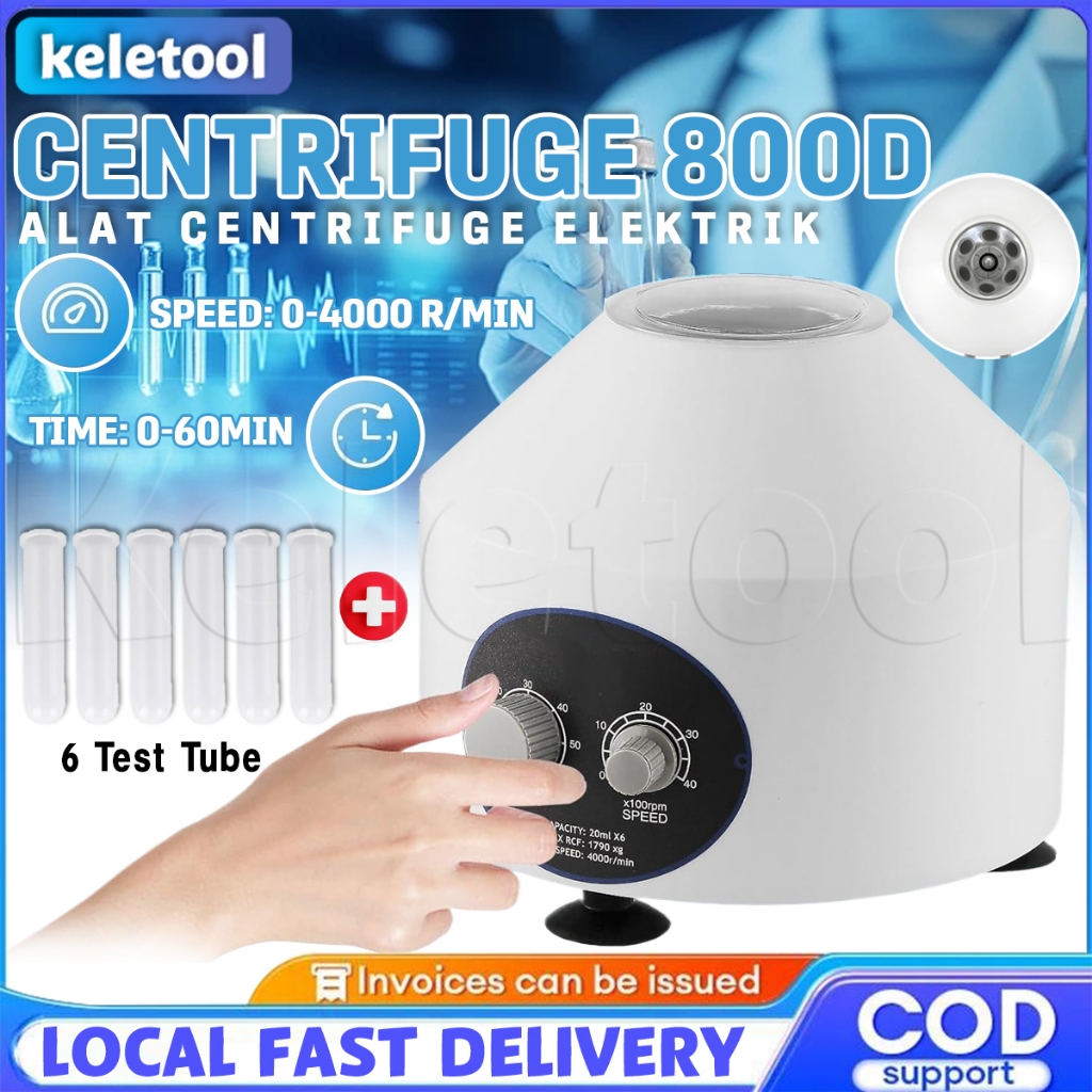Centrifuge Mini 6 Hole 4000 Rpm Alat Centrifuge Mesin PRP Centrifuge Digital Elektriklab/Kecantikan/
