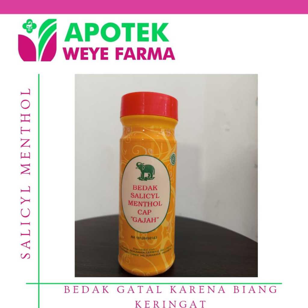 Bedak Salicyl Cap Gajah Menthol Botol Orange / Bedak Salicyl Menthol