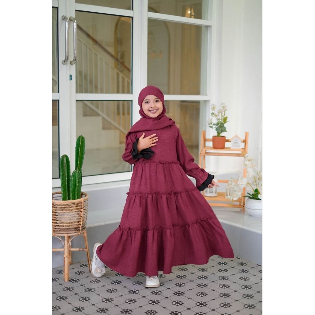 Arumi set fk  by Nayla kids | gamis set syar'i anak | gamis lucu