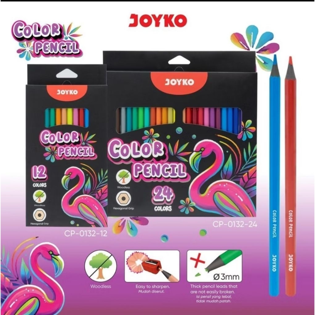 

Color Pencils JOYKO Woodless Pensil Warna Tanpa Kayu CP-0133 Pensil Warna