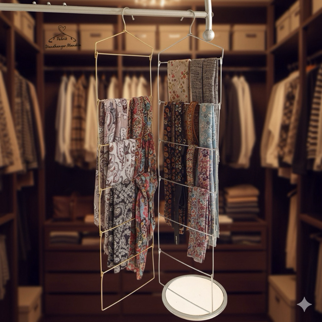 Hanger Jilbab Lipat Besi | Hanger Kerudung Lipat 6 Kotak | Gantungan Jilbab Besi Lipat | Gantungan H