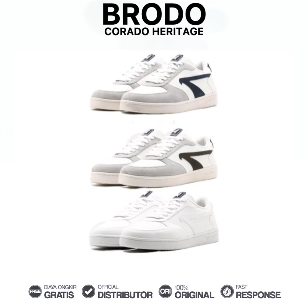 Brodo Corado Heritage Sepatu Sneakers Casual Pria Wanita Unisex Harian Fashion Original 100%