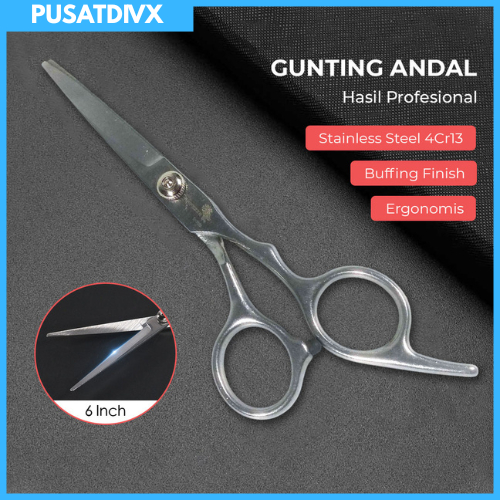 SANJI KNIFEZER GUNTING RAMBUT LURUS FLAT CUT BUFFING STAINLESS STEEL 4CR13