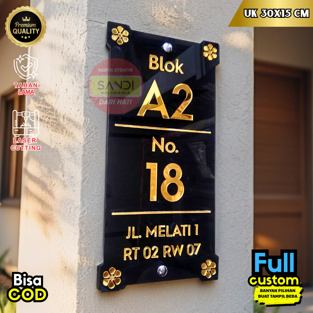 PAPAN NOMOR RUMAH AKRILIK | NOMER RUMAH AKRILIK | NO RUMAH AKRILIK | ALAMAT RUMAH HURUF 3D TIPE F