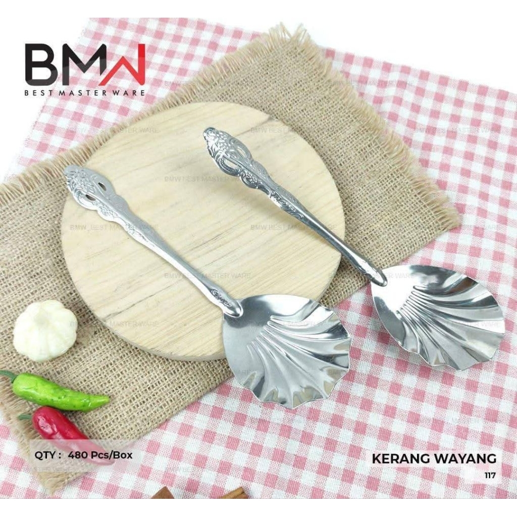 Sendok Kerang Stainless BMW 12pcs Sendok Prasmanan