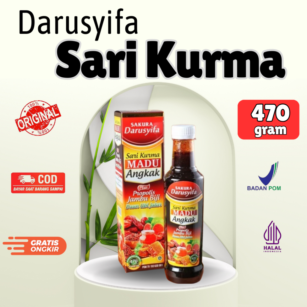 

Darusyifa - Sari Kurma Madu Angkak Darusyifa Plus Jambu Biji 470 gr