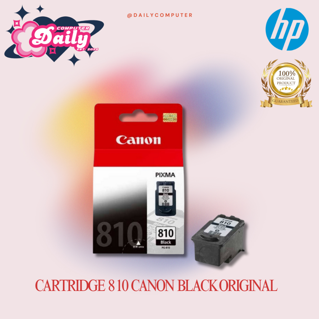 Cartridge Tinta Printer Canon PG-810 Black / Hitam ORIGINAL 100% NEW - Cocok Untuk Printer Canon Pix