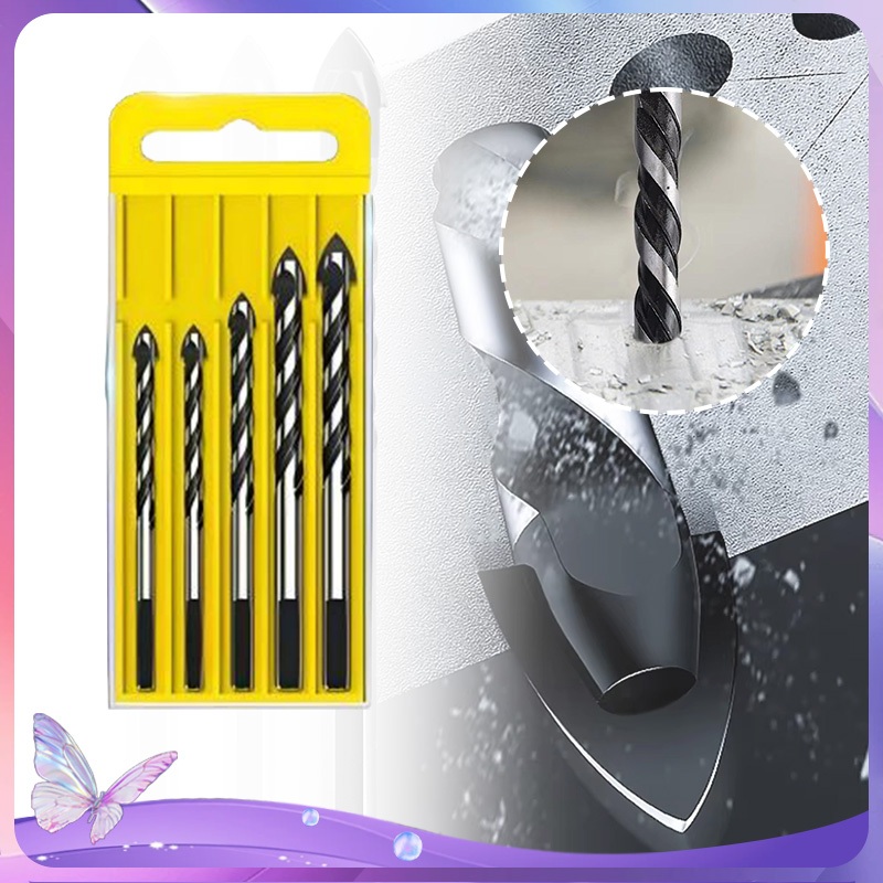 5pcs Kaca Bahan Baja Tungsten Drill Bit Mata Bor Diamond Granit Mata Bor Granit Mata Bor