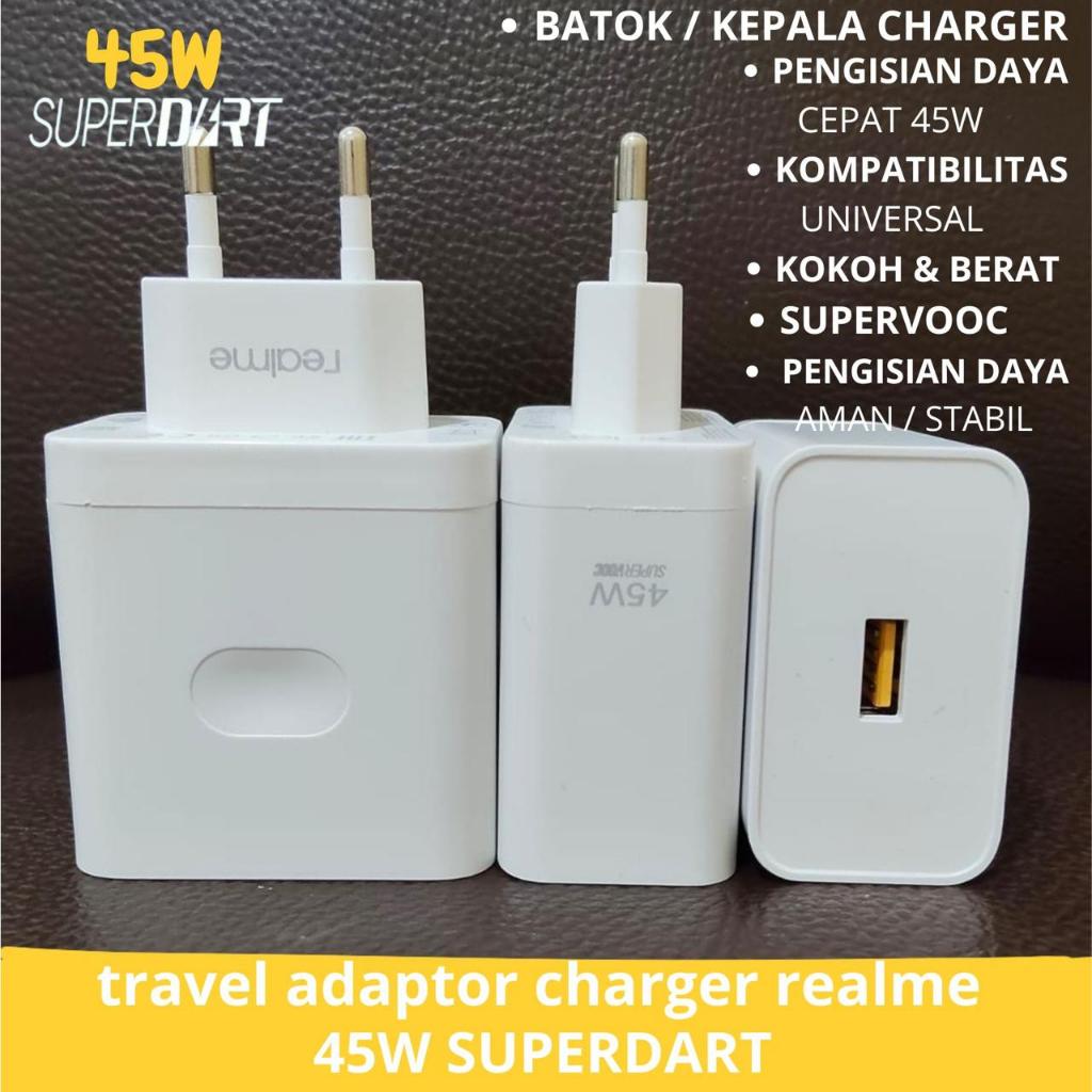 Travel adaptor Charger Realme 45W / kepala charger realme Original SuperDart Realme 10 Pro Plus 11 1