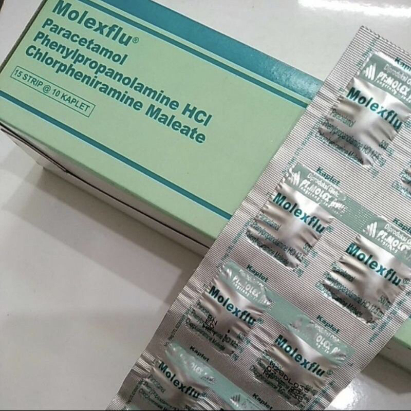 Molexflu strip 10 tablet obat batuk pilek demam