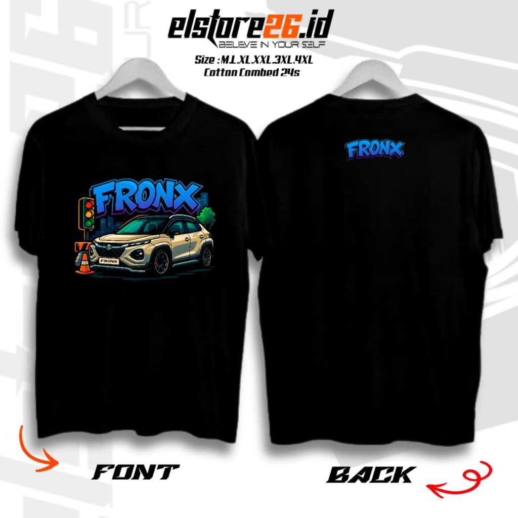 ELSTR Baju KaosMOBIL FRONK | Kaos Otomotif Racing | Baju Katun Combed Pria & Wanita