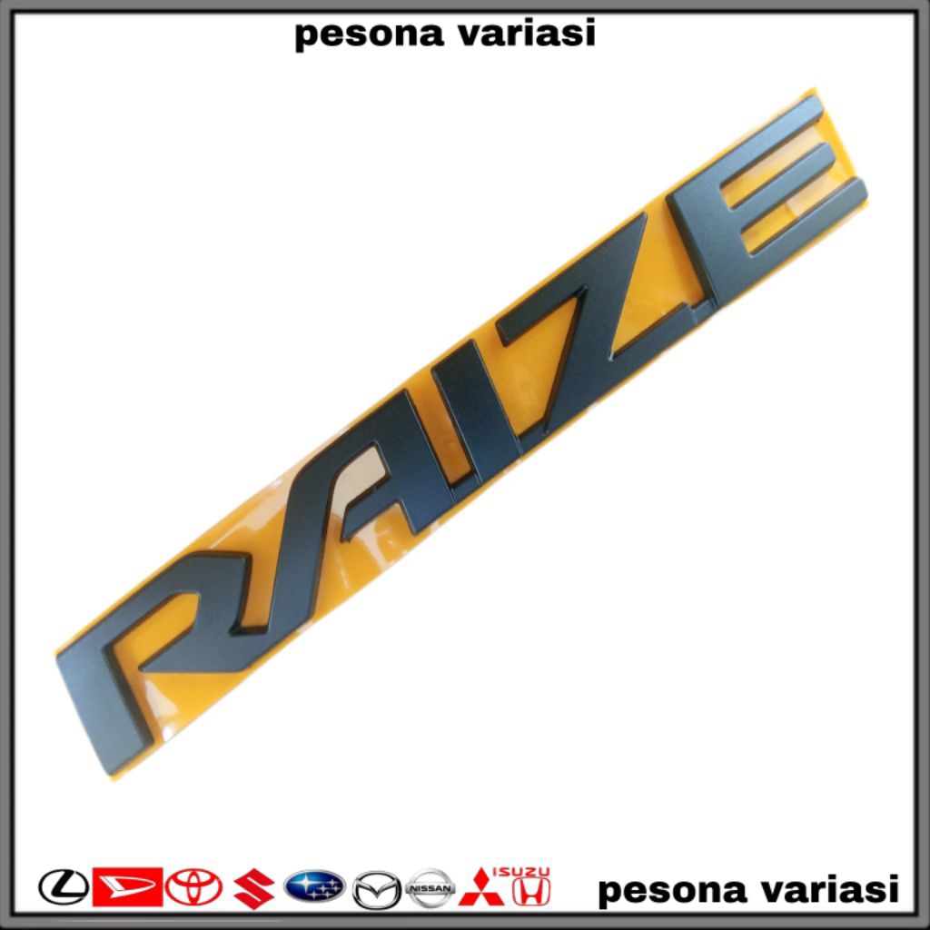 Emblem Toyota RAIZE Hitam Doff/Emblem Bagasi RAIZE