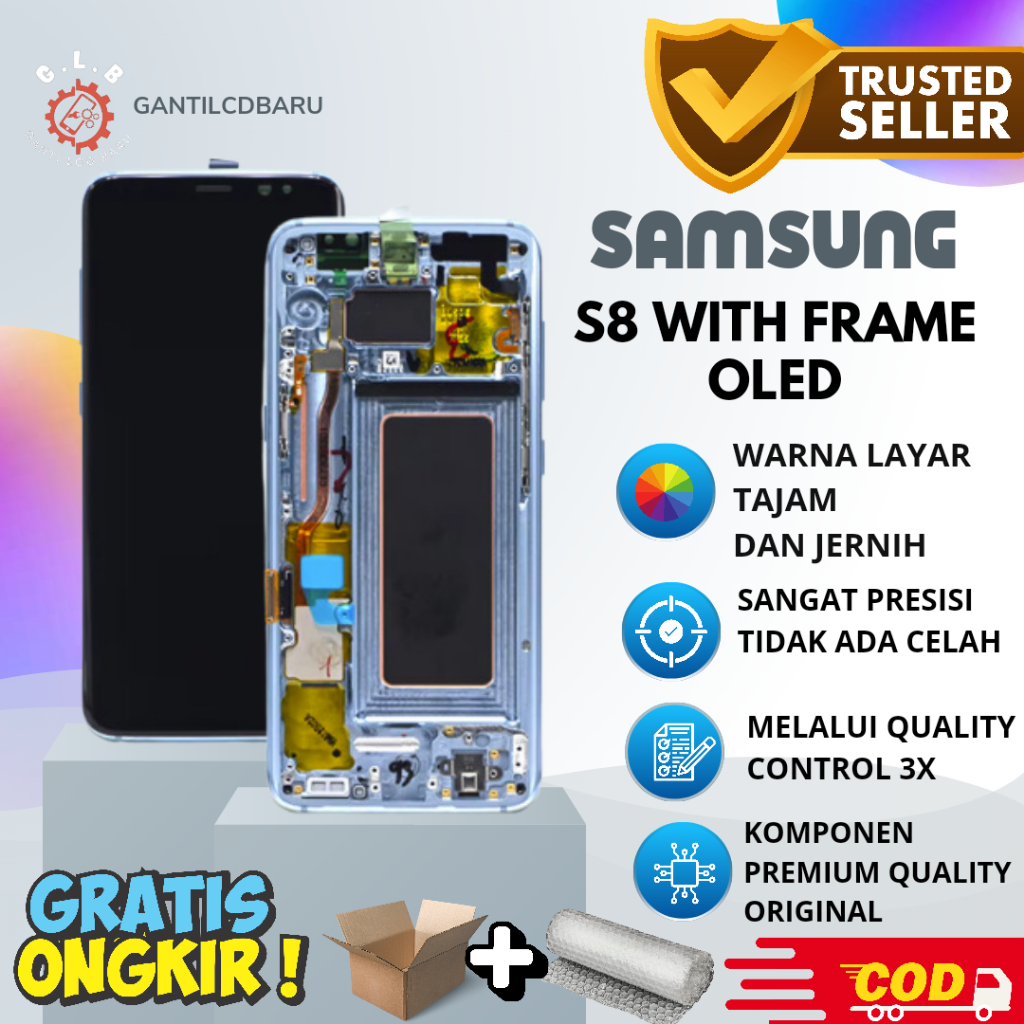 LCD SAMSUNG S8 WF WITH FRAME ORIGINAL BEST KOMPONEN FULLSET TOUCHSCREEN -BERGARANSI ORI